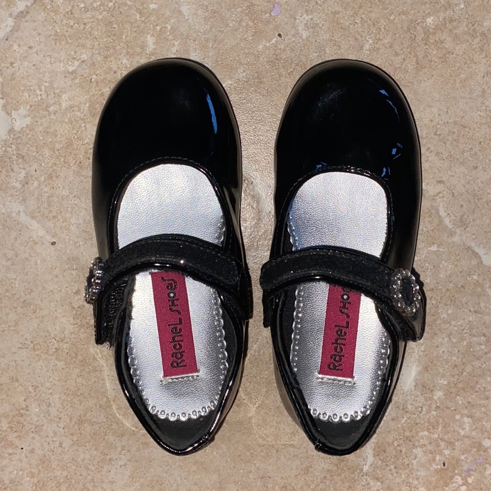 NWOT Rachel’s Shoes Infant Black Glossy Ballet Flats (size 7)